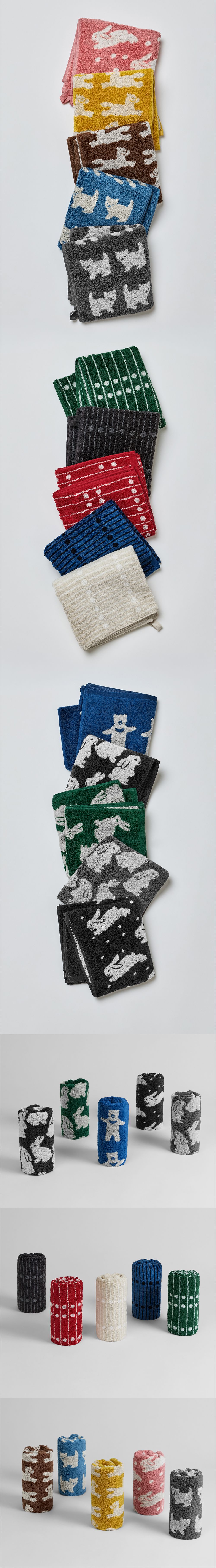 KBP Face Towel 40x85cm 5P Set - Bunny Set