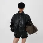 LINE.02 vintage leather jacket_black