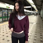 PURE WOOL DEEP V KNIT (DARK PURPLE)