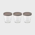 [WECK] 몰드 742(580ml) 유리병 3개 + PE뚜껑 3개 세트