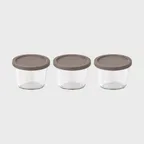 [WECK] 몰드 741(370ml) 유리병 3개 + PE뚜껑 3개 세트