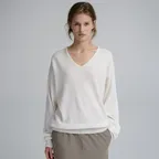 Mone Wool V-Neck Knit - Ivory
