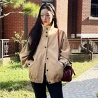 [시야쥬X뉴뉴] SIOT4213 스웨이드 하이넥 블루종_Beige