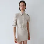 Soft Cotton Collar T-shirts_Beige
