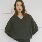 [31차] Cashmere V-Neck Knit (Charcoal)