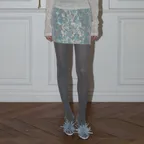 GLOW FLORAL MINI SKIRT, GREEN