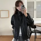 [29EDITION X 알로하]Faux High-Neck Leather Jacket_BLACK