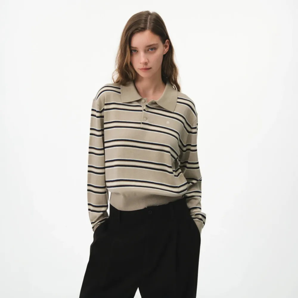 [29CM 단독] 26FW TESSA STRIPE COLLAR KNIT (BEIGE)