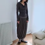 [Special Order][5차] Cora Shirring Volume Skirt _ Charcoal