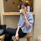 [6th 예약배송/11월 4일] Hazel Two-Way Blouse_Skyblue