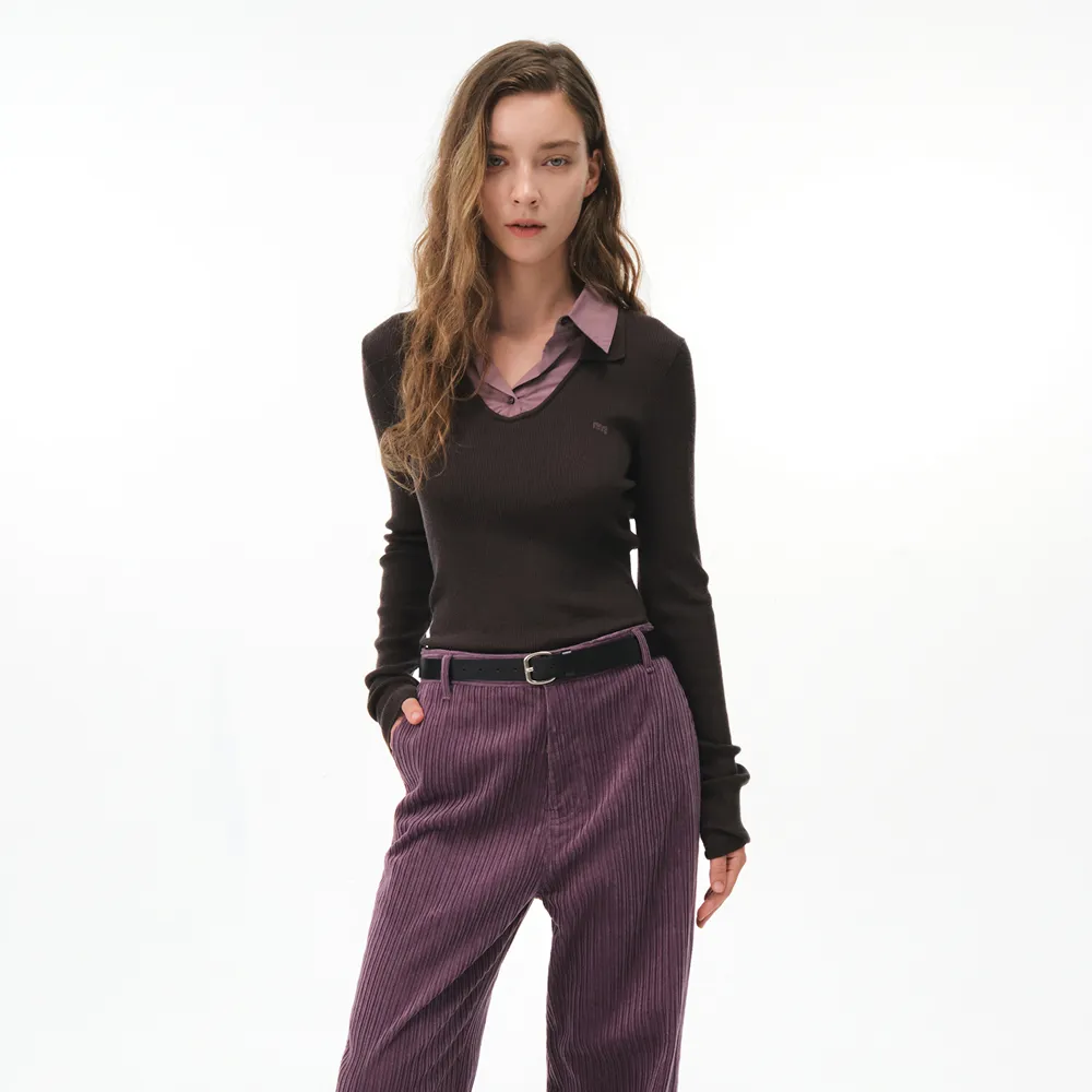 [29CM 단독] LEONIE LAYERED COLLAR KNIT (BROWN)