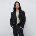 UNISEX CLASSIC 3 BUTTON WOOL BLAZER NAVY STRIPE_UDJA6C106N1