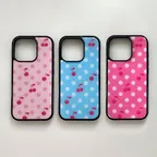 (Z fold8/flip 8/18pro 출시) cherry pattern black bumper case 체리 도트 맥세이프 케이스 아이폰 갤럭시