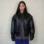 VINTAGE WASHED FAUX LEATHER JACKET DARK BROWN