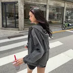 NBNAG3W832 / WOMEN ALLDAY 워시드 후드형 바람막이 (D/CHARCOAL)