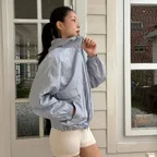 NBNAG3W832 / WOMEN ALLDAY 워시드 후드형 바람막이 (D/BLUE)