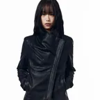 Biker Wrap Leather Jacket (Black)