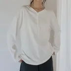 Slim Fit Henley Long Sleeve_Ivory