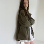 vintage washed fishtail jacket (khaki)