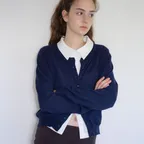moss button cardigan (navy)