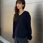 [네세서리 X 솔비] Cash V-Neck Knit (Navy)