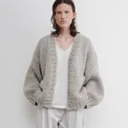 Chunky Handmade Knit Cardigan (Beige)