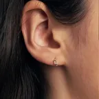 [29CM단독][925silver]baguette cubic hoop earrings 사각큐빅