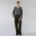 Semi curved corduroy pant Khaki [N6APT03]
