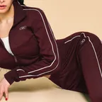 W PIPING LINE BOOTS CUT PANTS [BURGUNDY]