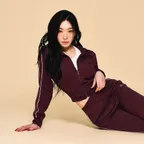 W PIPING LINE ZIP UP JACKET [BURGUNDY]