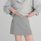 Overlay belt skirt_pants (mute gray)