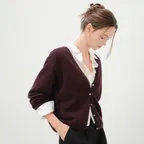 Poesy deep V cardigan (burgundy)