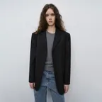 UNISEX CLASSIC 3 BUTTON WOOL BLAZER BLACK_UDJA6C106BK