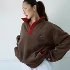 폴라텍 컬러블록 플리스 아노락 Brown