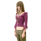Corset Jersey Blouse Plum