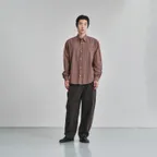 Cotton Side Tuck Curved Trousers_Wood