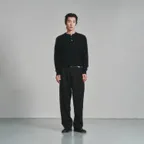 Comfy Side Tuck Curved Trousers_Black