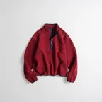 WOOL PILE SNAP PULLOVER vintage red