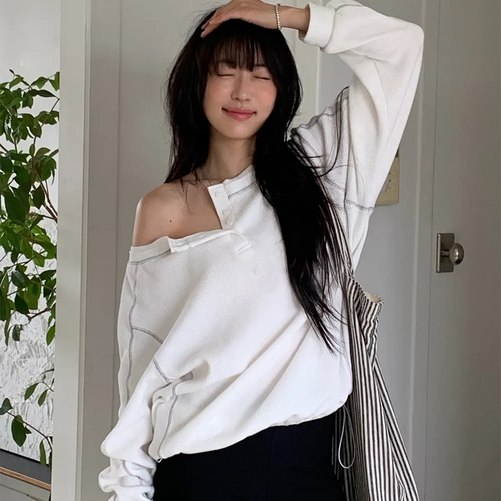 WAFFLE SWEATSHIRT WHITE