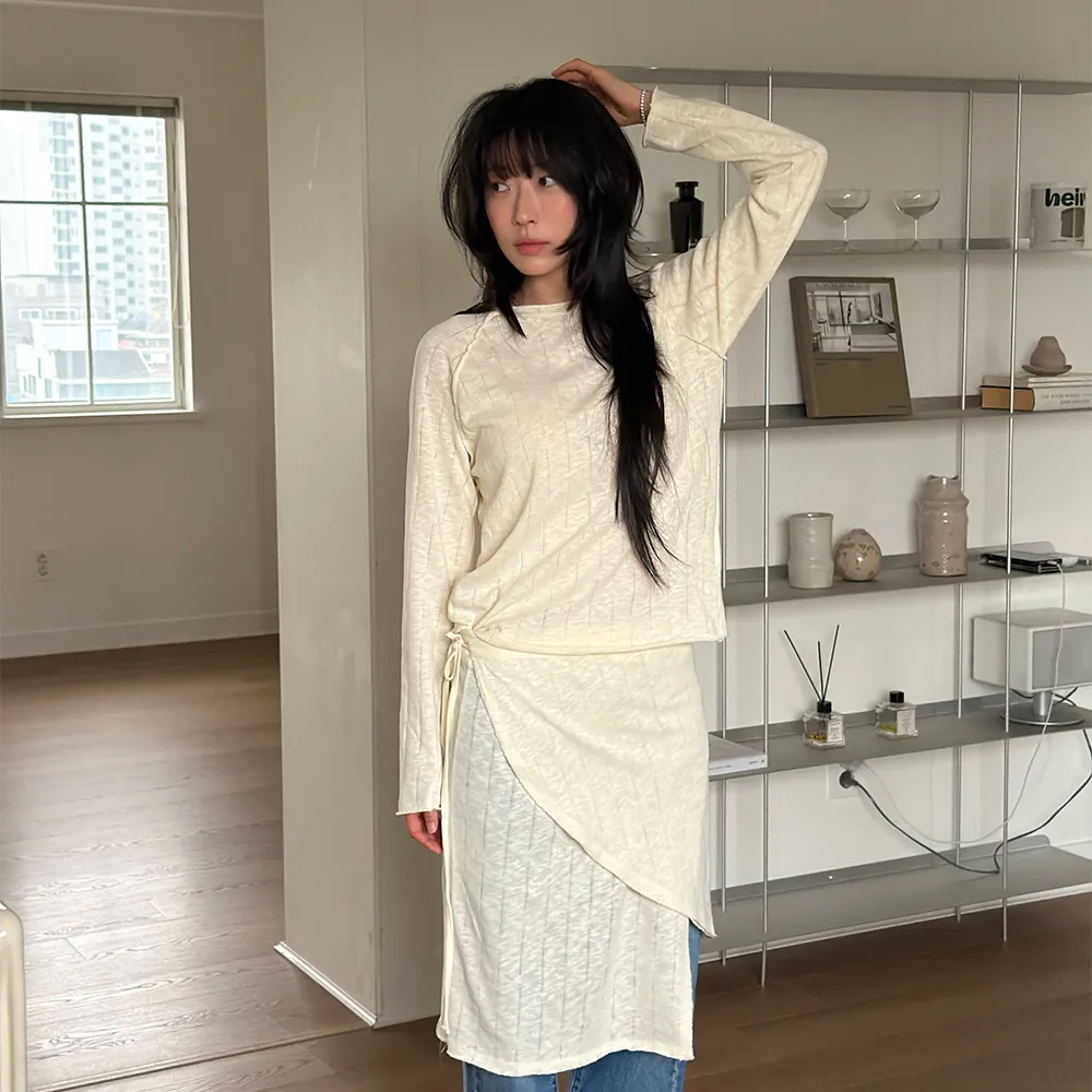 RAW KNIT T-SHIRT DOVE