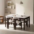 오크빌 트레볼라 원목 양면 팔걸이 세라믹테이블 세트 (2 sizes)