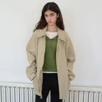 Cotton washing half field jacket_Beige