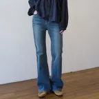Basic slim bootcut denim pants_Blue