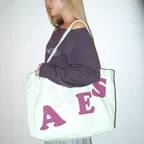 BIG TYPO APPLIQUE SHOULDER BAG MINT