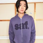 [Safarispot X 1011Gallery] Signature Logo Hoodie Zip Up (Purple)