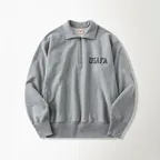 1950s USAFA Reverse Weave Half-Zip Sweatshirt Grey