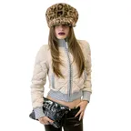 Striped Rib Lightweight Puffer Jacket Cream
