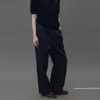 Side-Tab cotton pants (Navy)