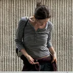 Henley 3/4 Sleeve Tee_Stripe Gray