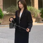 [29EDITION X 꼬민지] 울 테일러드 싱글 롱 코트 네이비